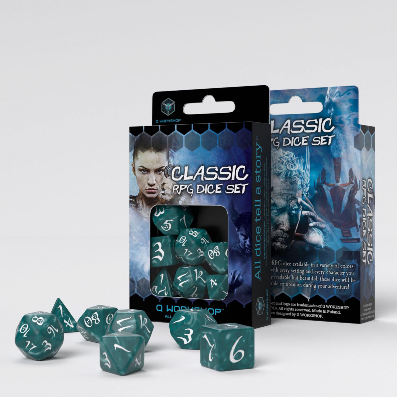 Classic RPG Stormy & white Dice Set (7) Classic RPG Stormy & white Dice Set (7)