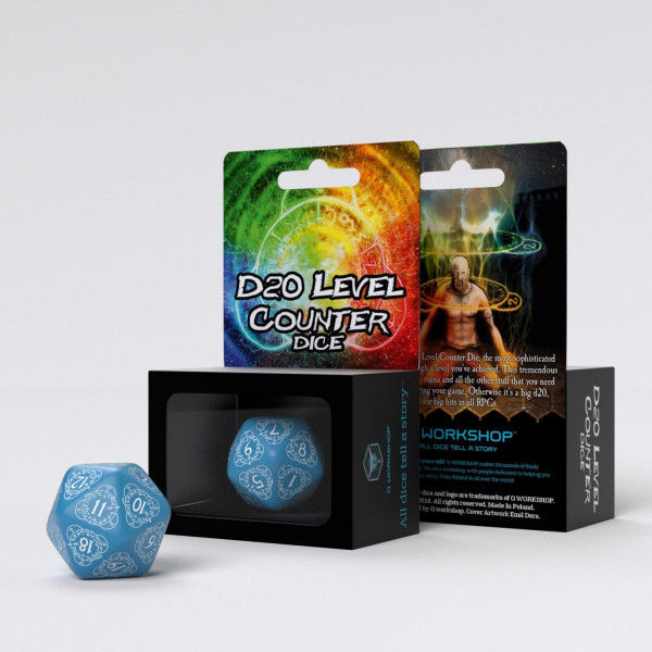 D20 Level Counter Blue & white Die (1)