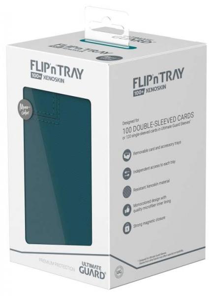 Ultimate Guard Flip`n`Tray 100+ XenoSkin Monocolor Petrolblau