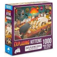 CATS PLAYING CHESS 1000PC