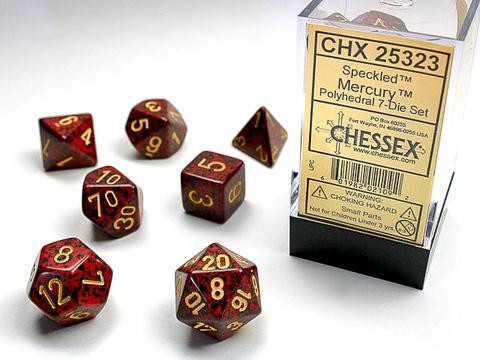 Mercury Speckled Polyhedral 7-Die Sets