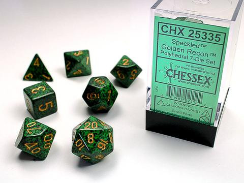 Golden Recon Speckled Polyhedral 7-Die Sets