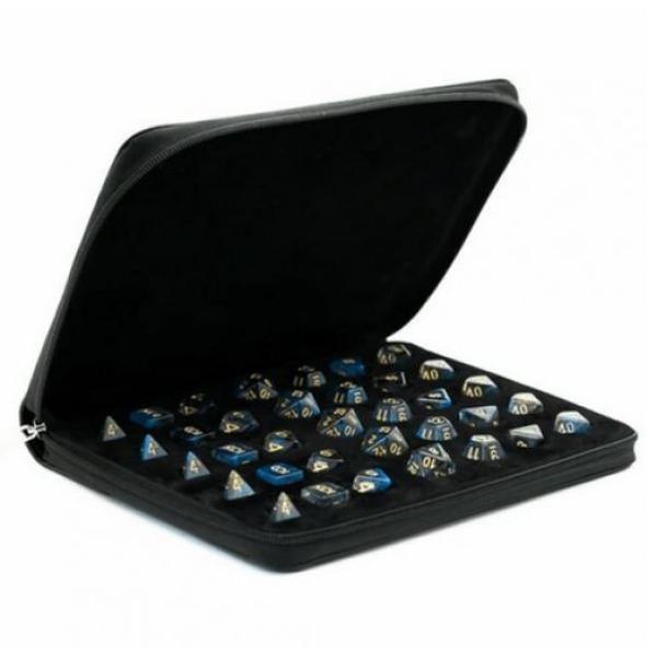 Black Leatherette Folio Dice Case