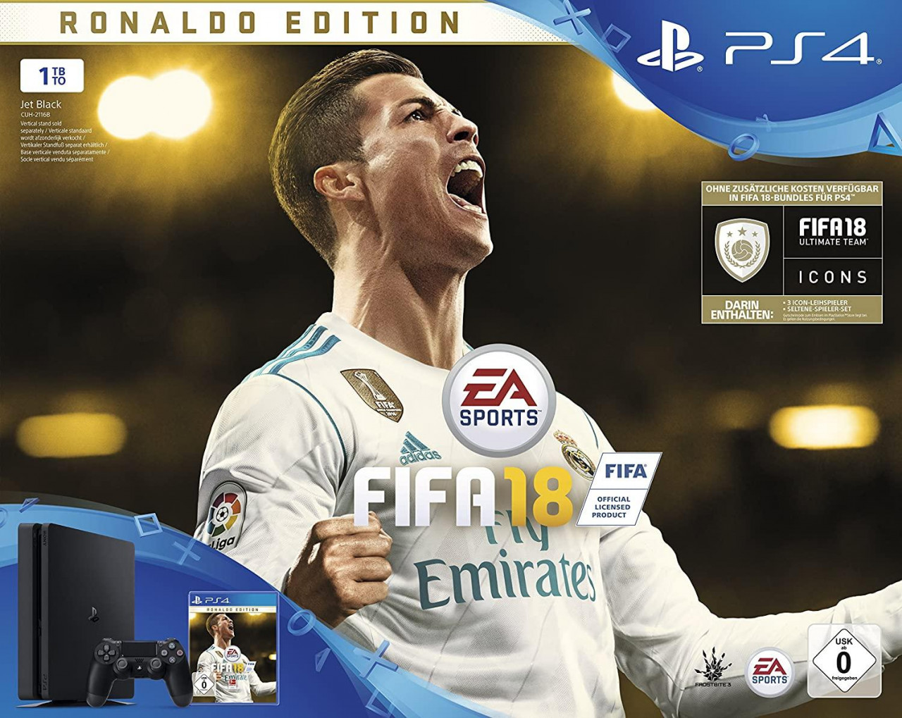 Playstation 4 Slim Konsole 1TB - Ronaldo Deluxe Edition (gebraucht) **