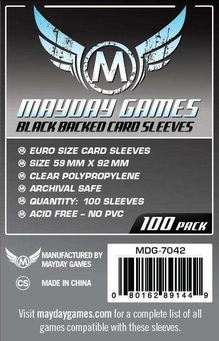 Euro Card Sleeve -Black Backed (100pcs) 59x92mm - 7042