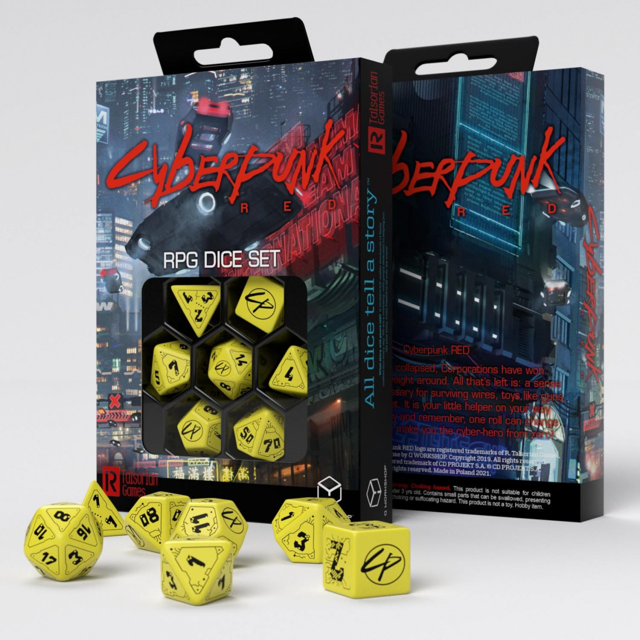 Cyberpunk Red Dice Set: Danger Zone Dice Set (7) Cyberpunk Red Dice Set: Danger Zone Dice Set (7)