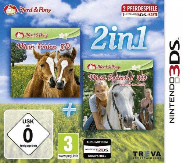 2in1: Mein Fohlen 3D + Mein Reiterhof 3D - Rivalen im Sattel (Nintendo 3DS, neu) **