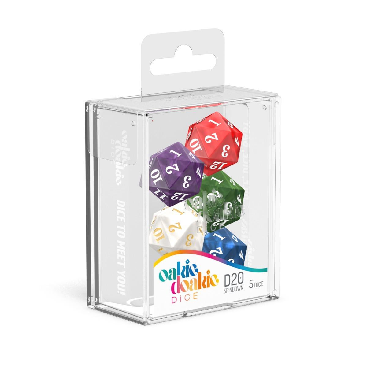 Oakie Doakie Dice W20 Spindown-Würfel Set Marble (5) Oakie Doakie Dice W20 Spindown-Würfel Set Marble (5)