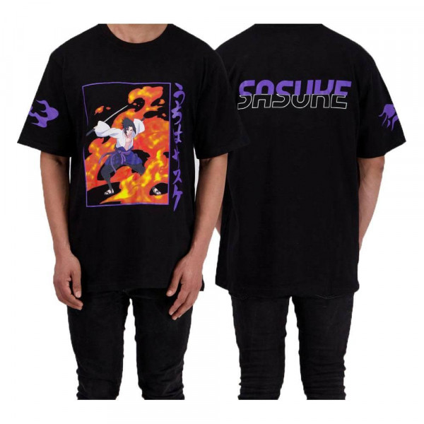 Naruto Shippuden T-Shirt Sasuke Flame XL