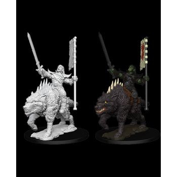 Pathfinder Deep Cuts Unpainted Miniatures: W7 Orc on Dire Wolf