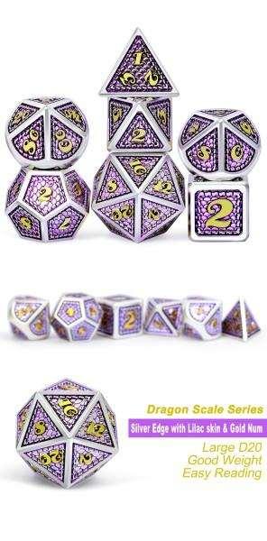 Metal & Enamel Dice Set (7) Regal