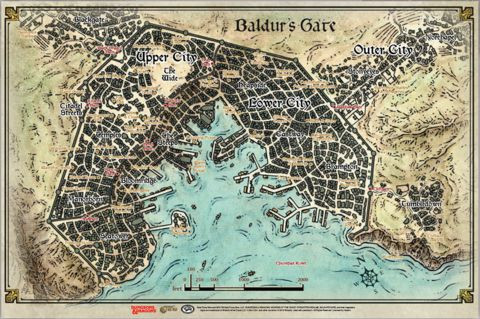 D&D RPG - Baldurs Gate Game Mat (23 x 17)