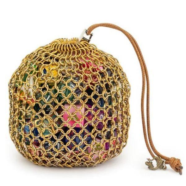 Chainmail Dice Bag Gold