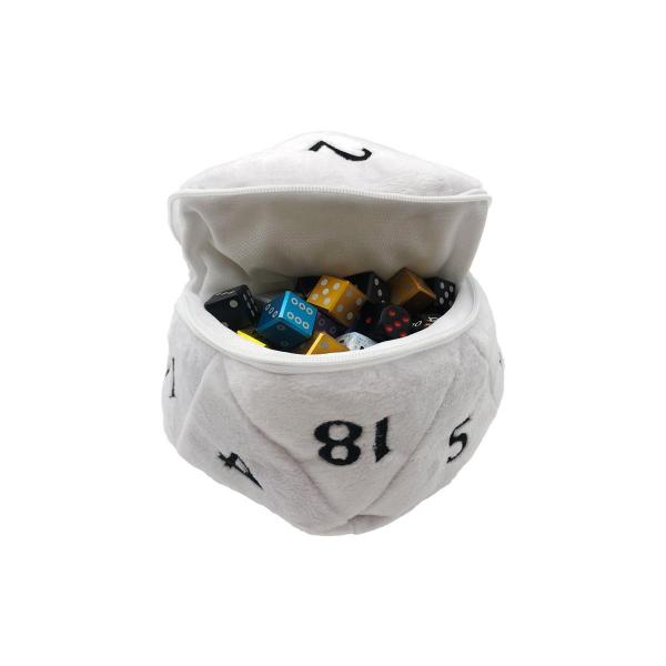 UP - D20 PLUSH DICE BAG - WHITE