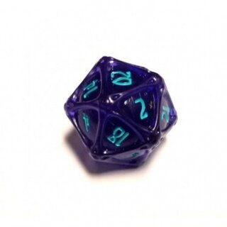 PolyHero 1d20 Orb - Violet Storm with Lightning
