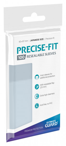 Precise-Fit Sleeves Resealable Japanese Size Transparent (100)