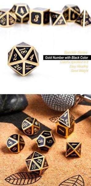 Metal & Enamel Dice Set (7) Galaxy