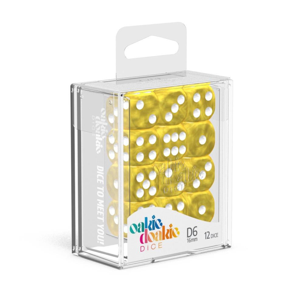 Oakie Doakie Dice W6 Würfel 16 mm Marble - Gelb (12) Oakie Doakie Dice W6 Würfel 16 mm Marble - Gelb (12)