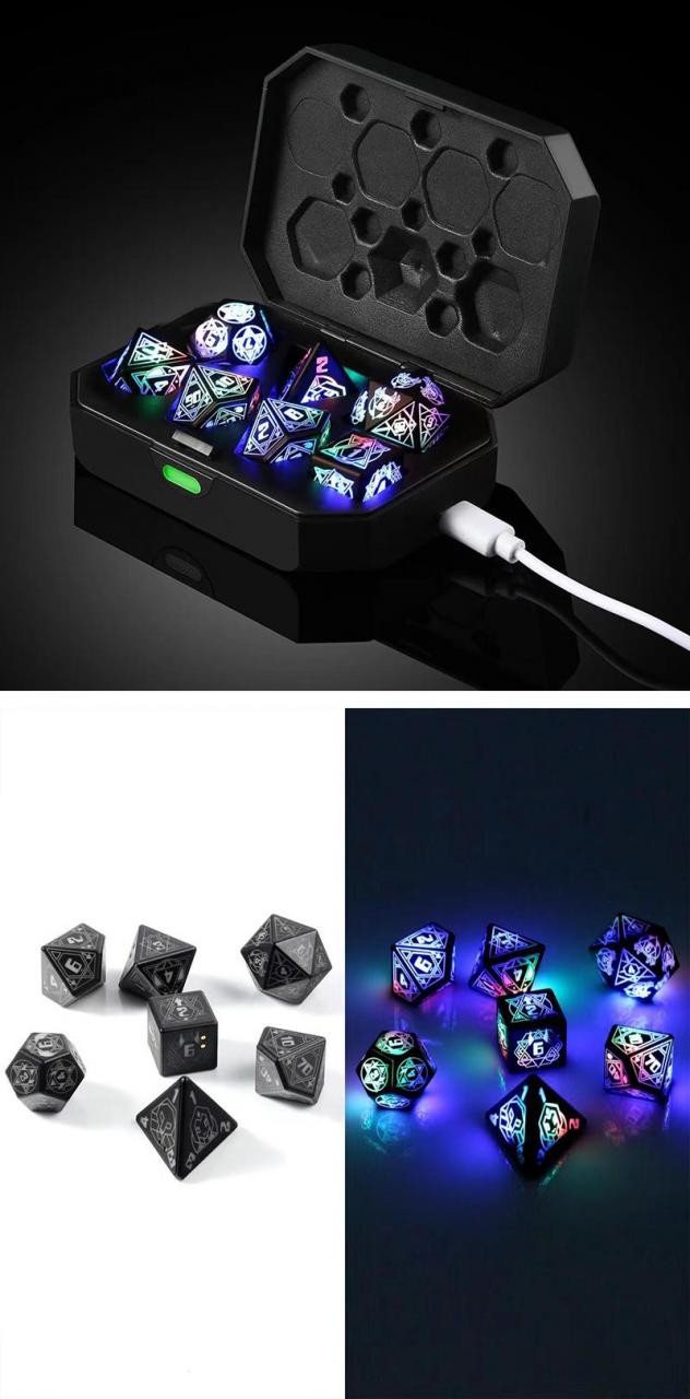 LED Dice Set (7) Retro