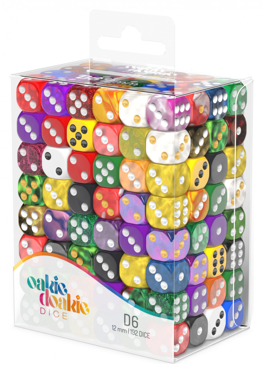 Oakie Doakie Dice W6 Würfel Retail Pack 12 mm Mixed (192)