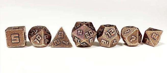 10MM Mini Metal RPG Dice Set- Ancient Copper