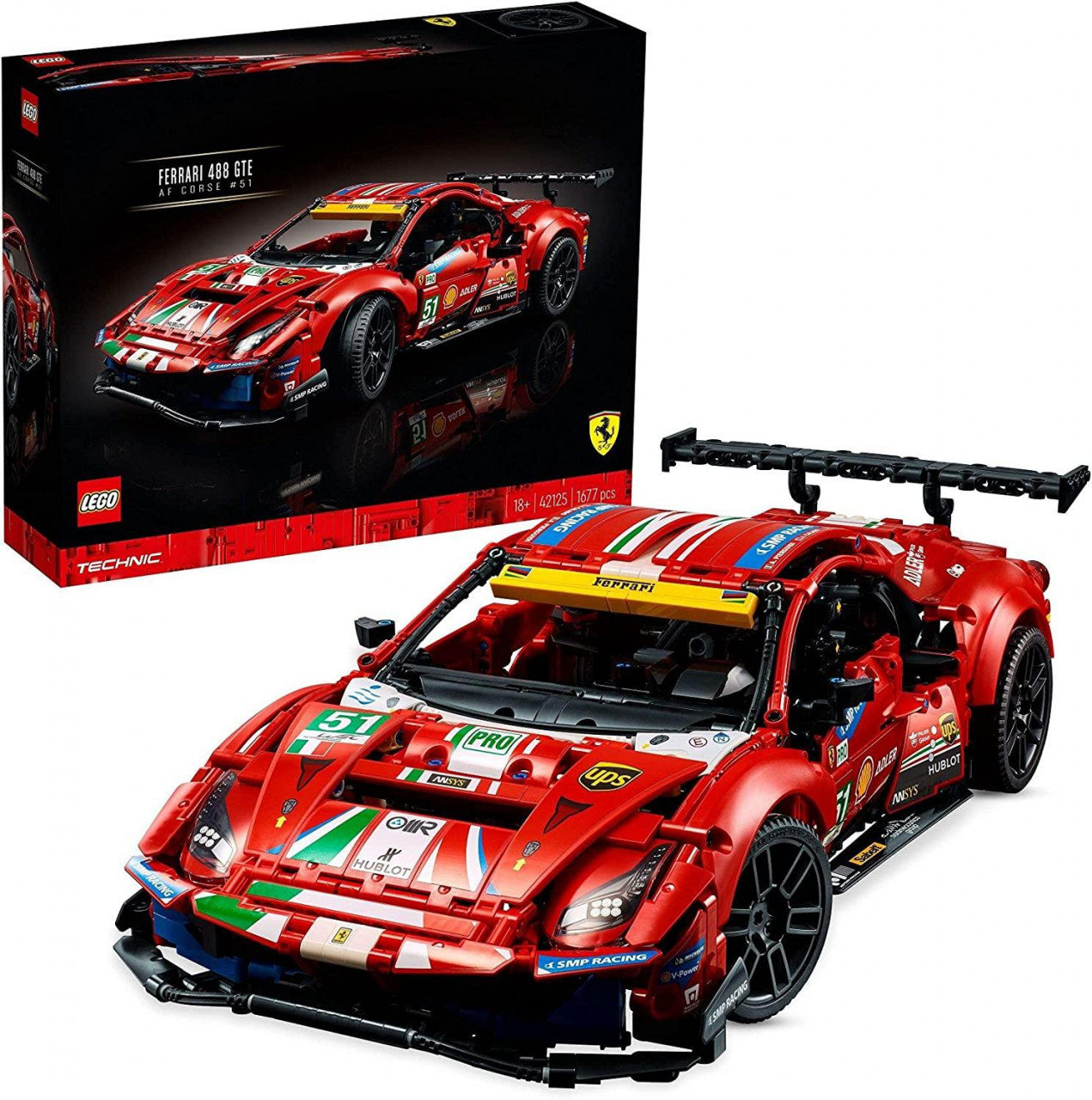 LEGO 42125 Technic Ferrari 488 GTE AF Corse #51 Supersportwagen LEGO 42125 Technic Ferrari 488 GTE AF Corse #51 Supersportwagen