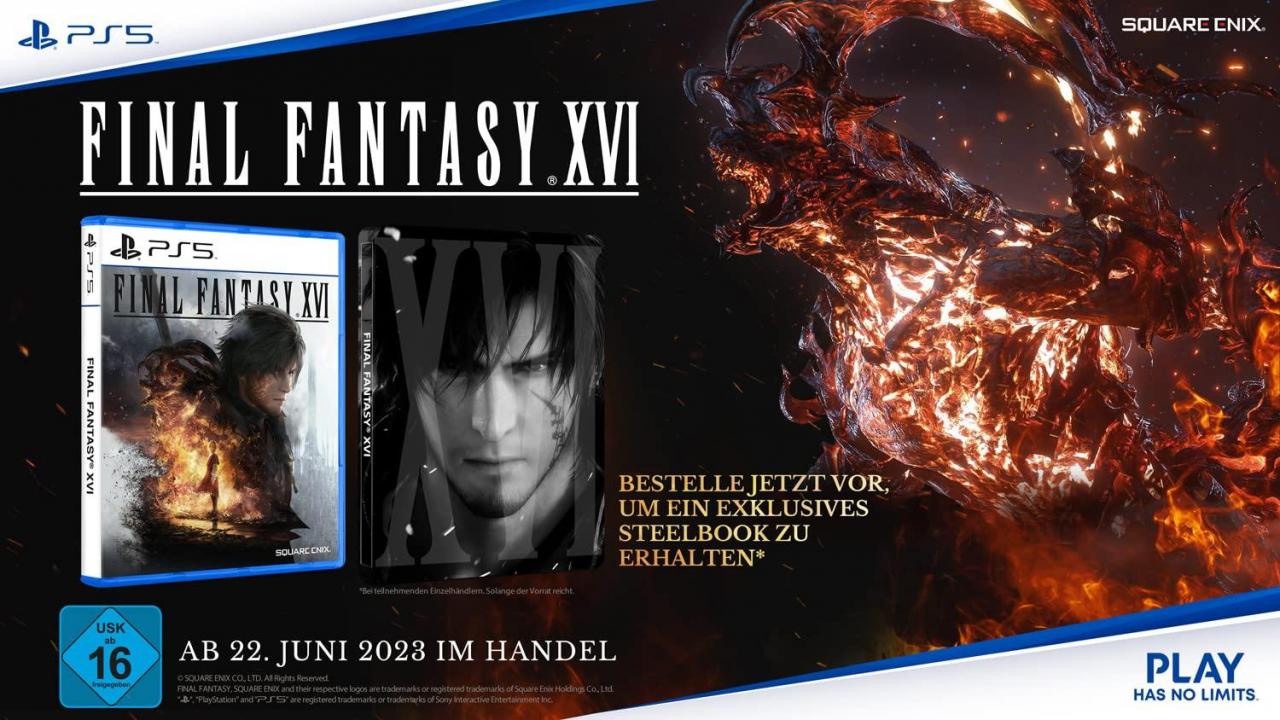 Final Fantasy 16 FFXVI - Steelbook Edition (Playstation 5, NEU)